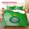 Celtic FC Muster Bettwäsche Tagesdecke Set Heimdekoration Geschenk (1 Bettbezug + 2 Kissenbezüge (ohne Füllung))