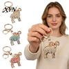 Rhinestone Goat Charm Golden Plated Keychain, Animal Shaped Zodiac Key Ring Metal Keyring Pendant, Handbags Backpack Decorative Accessories Pendant
