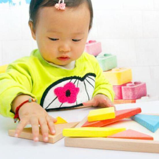 Colorful Wooden Tangram Brain Teaser Puzzle Educational Developmental Kids Toy
