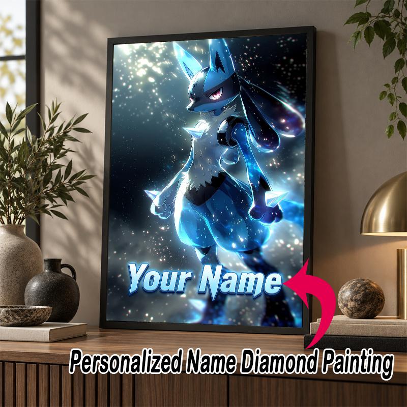 Personalized Greninja Diamond Art Custom Name 5D Diamond Painting Full Drill DIY Craft