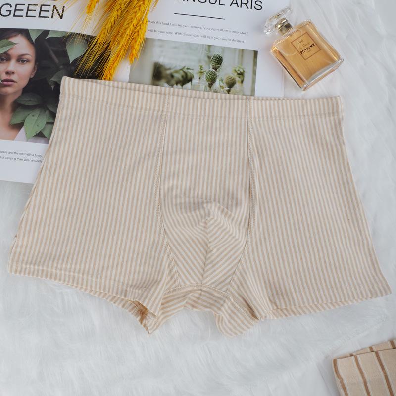 Men s Mid-Waist Breathable Boxer Briefs - Xinjiang Colored Cotton, 10a Grade, Antibacterial Crotch 5XL
