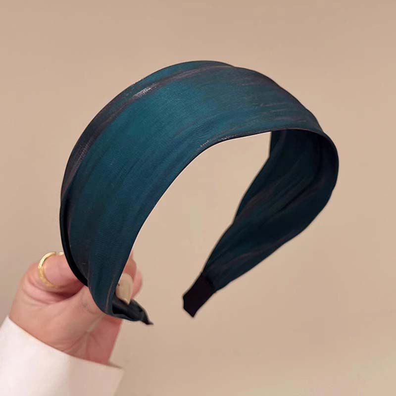 Korean Solid Color Satin Headband for Women Girls Fashion Elegant Wide Sponge Hair Hoop Headwear Hair Accessories