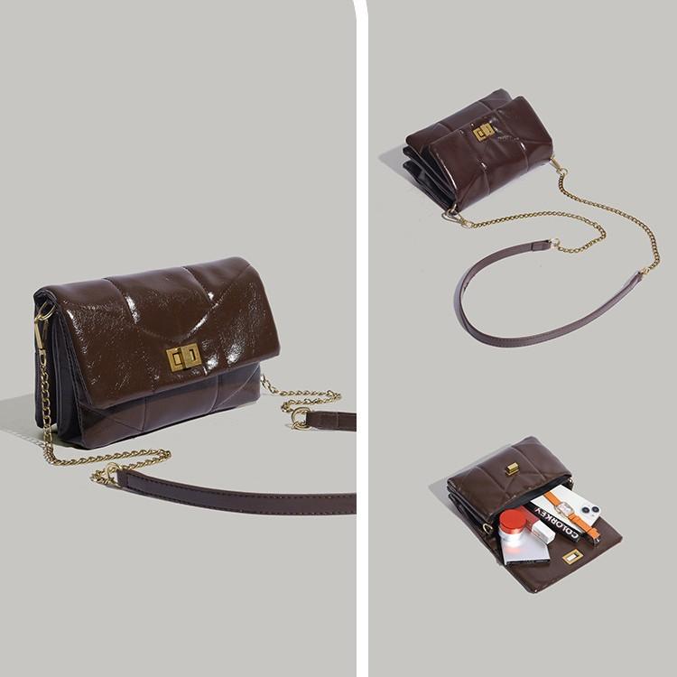 2025 New Rhombus Chain Bag Lady Temperament Fashion All-Match Shoulder Crossbody Bag Classic Style Diamond Small Bag