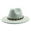British Jazz Hat Men'S And Women'S Wool Hat Simple Felt Big Eave Hat Tide Flat Edge Hat