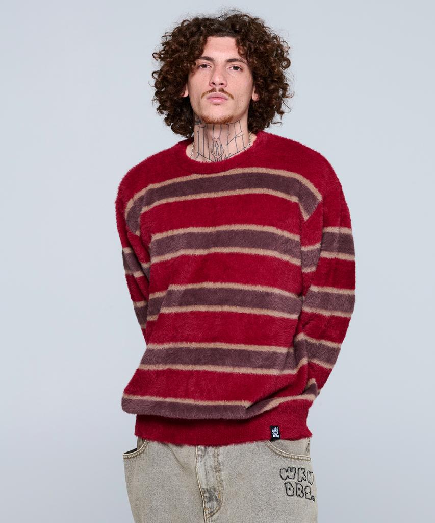 WKNDRS Striped Knit Sweater (Burgundy)