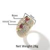 Creative Owl Ring Hip Hop Personality Copper Set 5A Zircon Animal Ring Trend Accessories