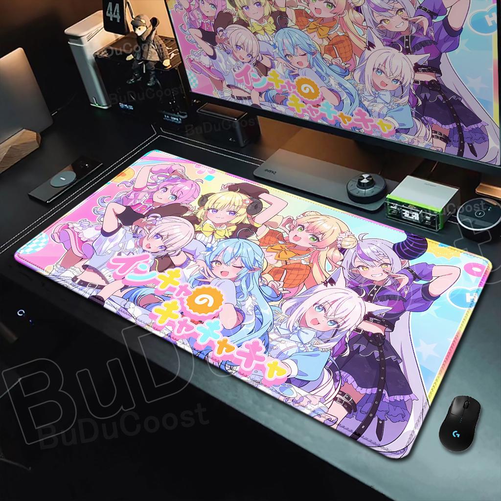 New Mouse Pad Large Hololive Minato Aqua Inugami Korone Computer Office Game Rubber Anti-slip Gaming Keyboard Desk Pads Mousepad