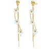 1Pair Gold New Flower Pendant Earrings Niche Temperament Simple Earrings Jewelry Gift Women