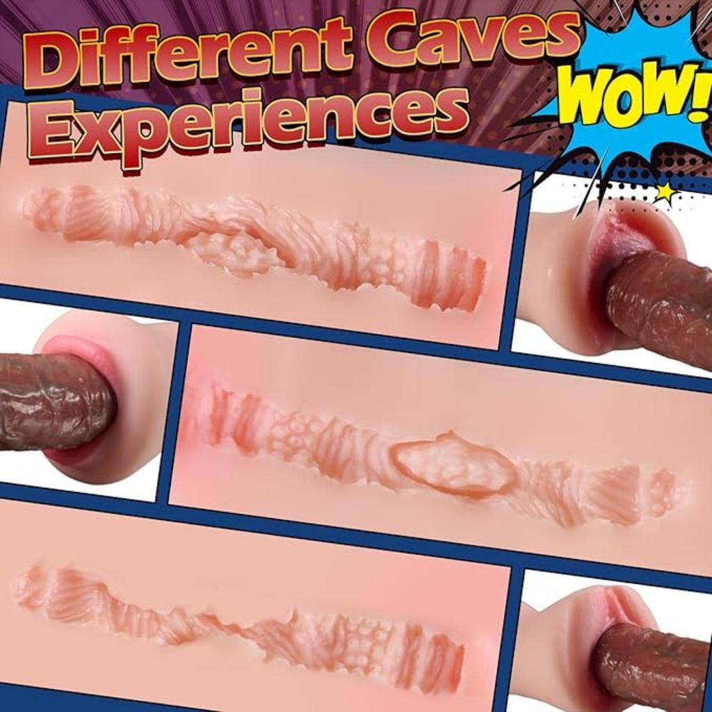 Sexspielzeug mit Taschenmuschi, Sexpuppen für männliche Masturbatoren, realistische Muschi mit Mundtasche, Anal- und Vaginalspielzeug, Sexpuppen aus Silikon