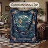 Celestial Earth Artwork Theme Throw Blanket Custom Name Text Personalized Blanket Soft Cozy Blanket for Home Sofa Bed