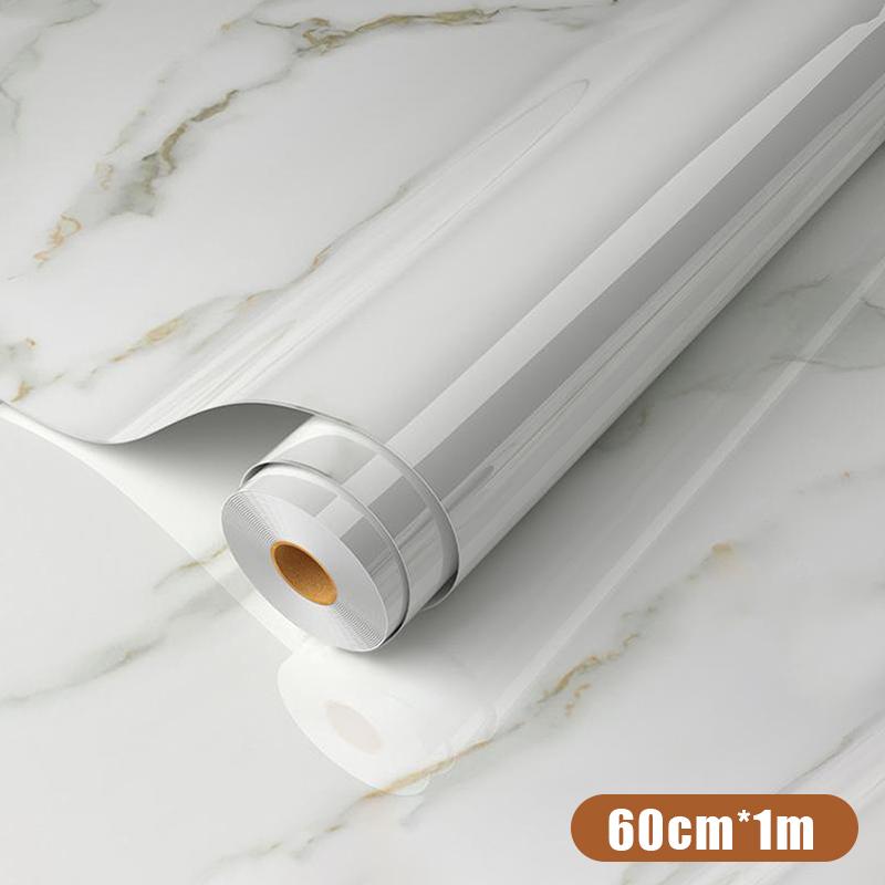 Self Adhesive Marble Grain Contact Paper Waterproof Oil Proof Stain Resistant Easy Clean for Kitchen Countertop Bathroom Renovation