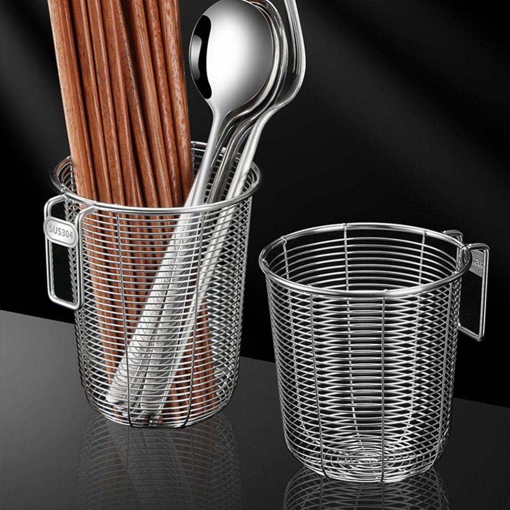 New Stainless Steel Chopstick Drying Rack Large Capacity Kitchen Storage Basket Chopstick Cage Portable Storage Container