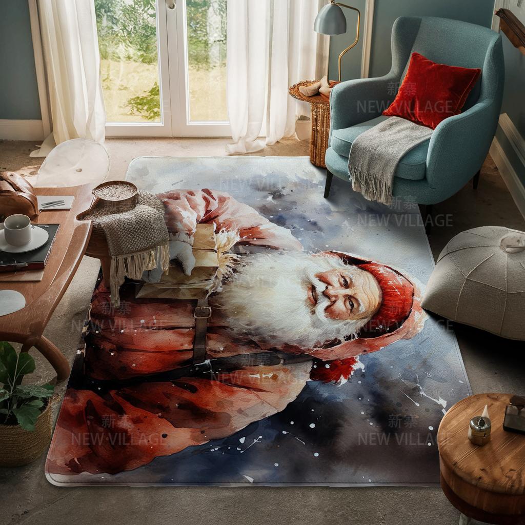 House Entrance Carpet Home Door Mat Living Room Bath Foot Bathroom Non-slip Water Absorption Rugs Bath Merry Christmas Winter