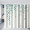 Watercolor Green Hanging Leaves Waterproof Shower Curtain For Bathroom Decor