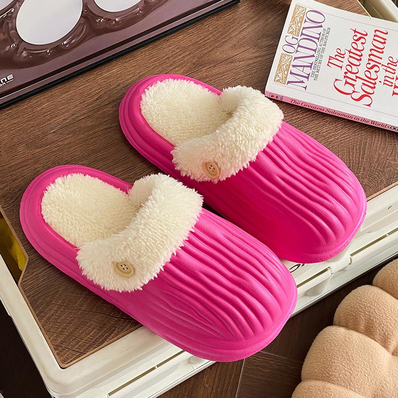 New Autumn and Winter Cotton Slippers Household Indoor Warmth Shoes Detachable Velvet and Anti slip Home Cotton Shoes