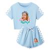 5530 Kids Girls Nastya Print Short Sleeves T-Shirt Shorts Pants Sport Clothes Set