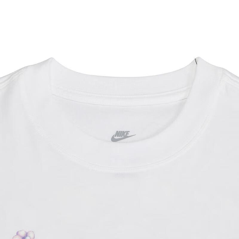 New Nike Women'ss Hand-Drawn Print Crewneck T-Shirt White FD9315-100