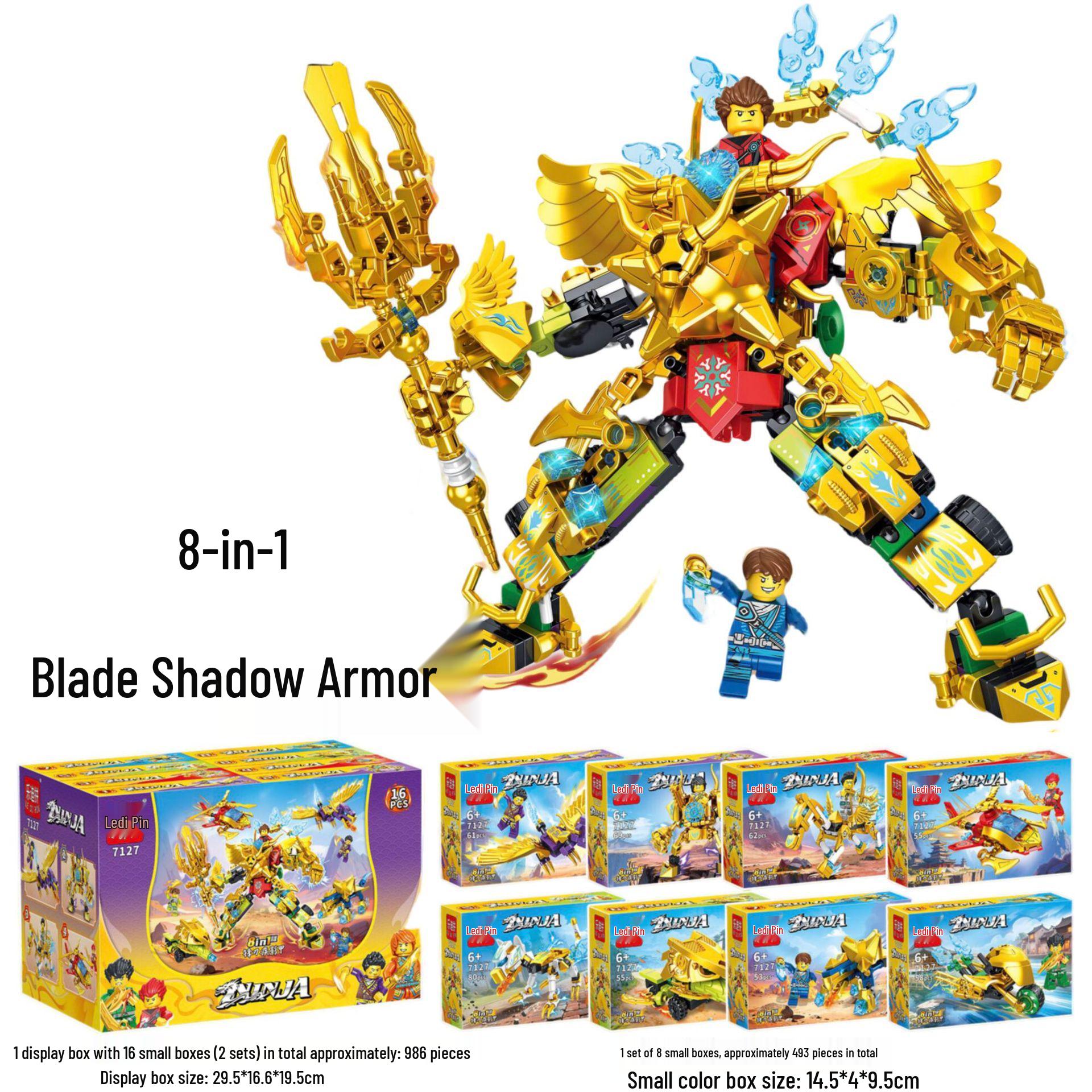 

Набор 8-в-1 «Ниндзя: Сборка из мелких деталей, совместимая с Lego»: Развивающая игрушка в подарок для мальчиков 14.5*4*9.5cm Single Box