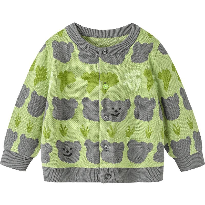 Minibala Unisex Baby & Kids  Round Neck Cartoon Cardigan 130