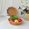 Tragbarer Plastik-Geflecht-Brotkorb Handgeflochtene Blumenform Schalen für Obstservieren und Aufbewahrung in Häusern oder Restaurants