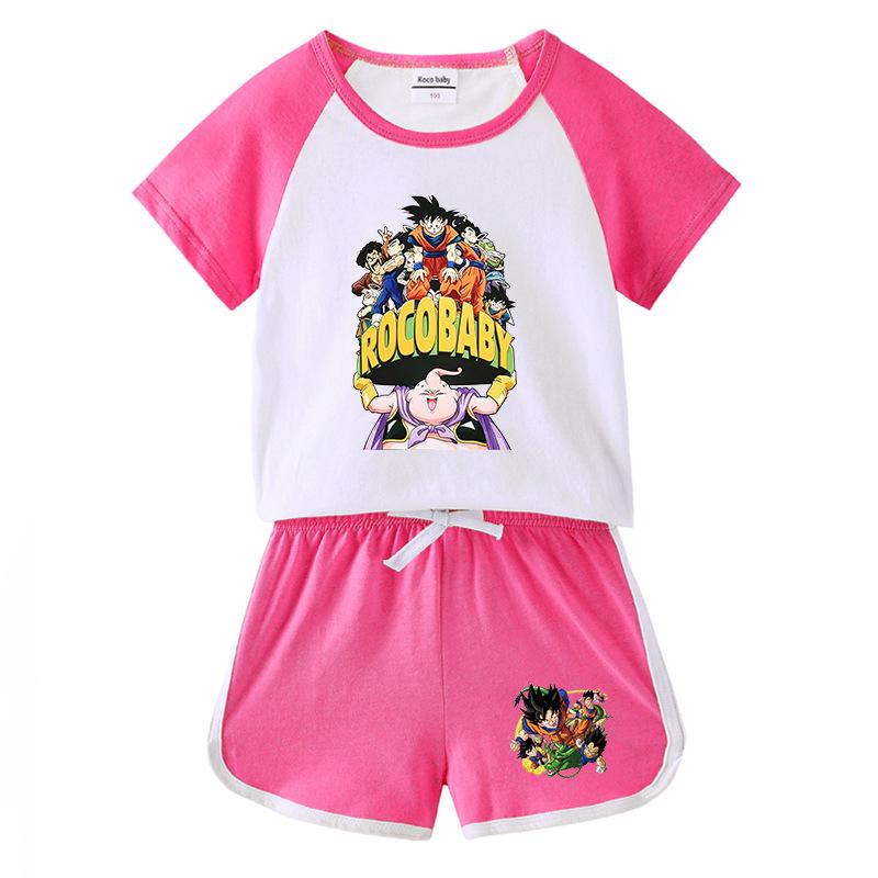 Children's Color Block Summer Sports Set: Hot Pants & Short Sleeve T-shirt for Boys and Girls