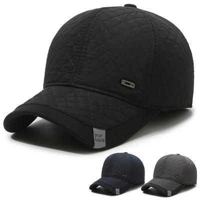 Hut Herren Herbst und Winter Fleece Ohrenschützer Warme Schirmmütze Papa Stickgarn Baseballkappe Outdoor Kälte Baumwollmütze Winter
