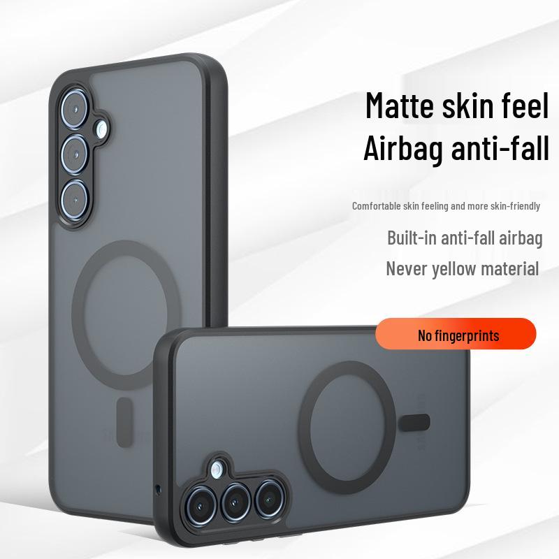 Samsung A17 Airbag Stötsäkert TPU Skyddsfodral - Hudkänsla Matt & Magnetiskt Pansar