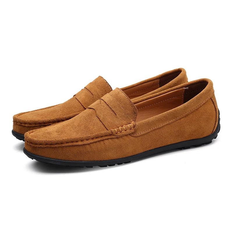 Fashion Genuine Leather Cow Suede Men Shoes Luxury Brand Casual Formal Mens Loafers Moccasins Footwear Black Male Driving Shoes Hombres