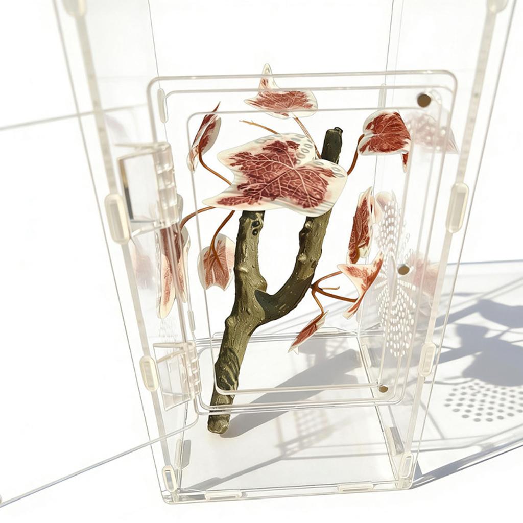 2Pieces Artificial Climbing Branch Exercise Vine for Reptiles Habitats with Realistic Texture and Stable Build Decoration