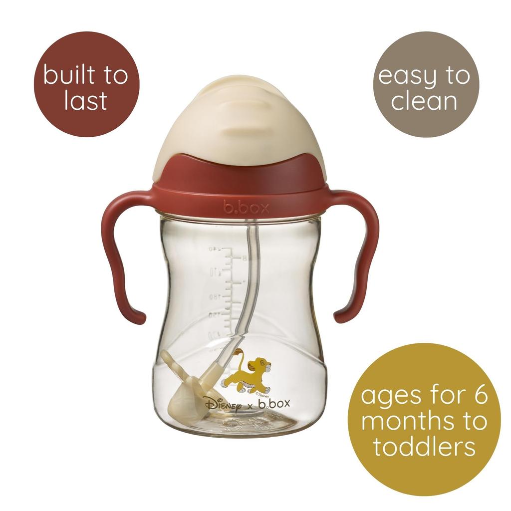Straw Drink from Any Baby Gift Sippy 1 B.box Leak-Proof Mug, Angle, [Authentic B.box Product] [Disney Cup] (Lion King, Cup)