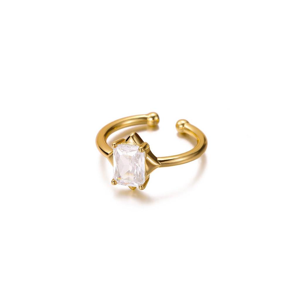 Trendy Zircon-Studded European and American Fashion Ring for Daily Wear