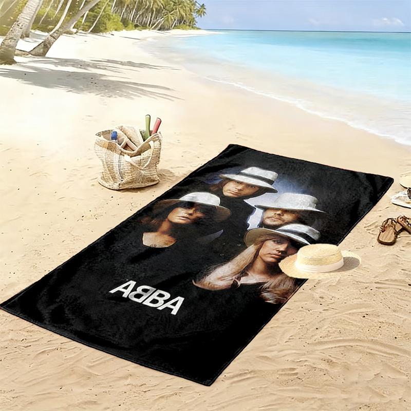 ABBA Print Beach Towel, Large Soft Quick Dry Towel for Beach Camping Swimming