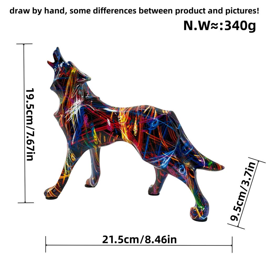 New Product Unique Resin Crafts Animal Geometric Wolf Best Ornaments Home Living Room Work Tabletop Decoration Gift