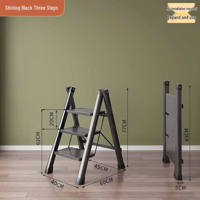 Multifunctional Folding Telescopic Indoor A-Frame Ladder, Portable 4-Step Household Climbing Ladder