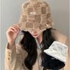 Mustang Bucket Hat Women's Plain Gingham Check Fur Hat