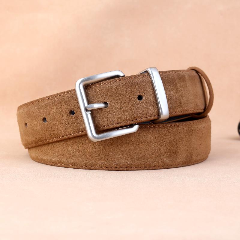 Leather Belt Ladies Cowhide Velvet Belt Casual Pin Buckle Women'S Belt Trend