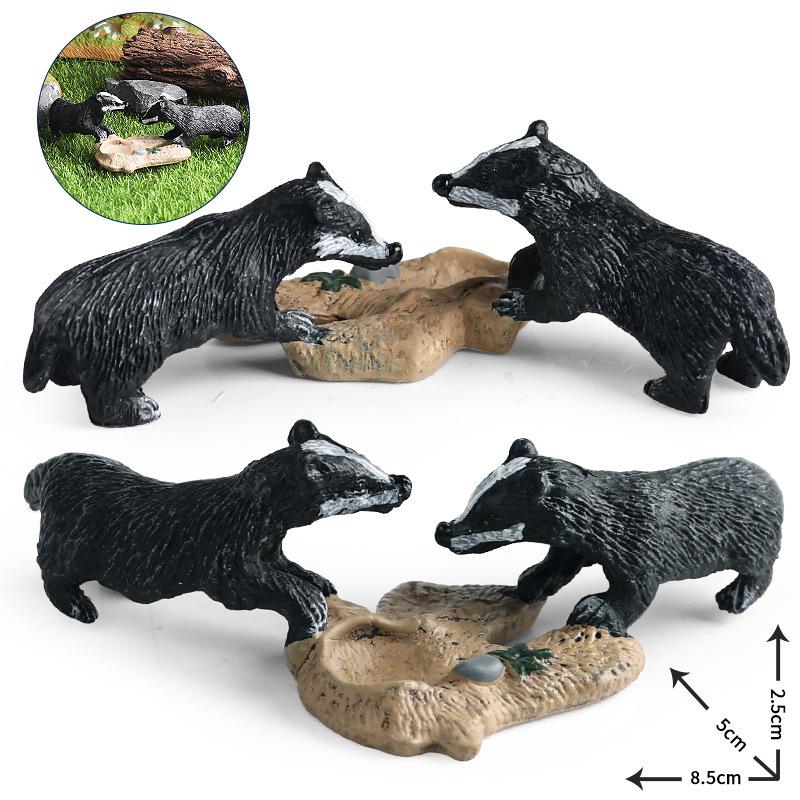 Cross-Border Wildlife Simulation Toy: Dog, Badger & Weasel Family
