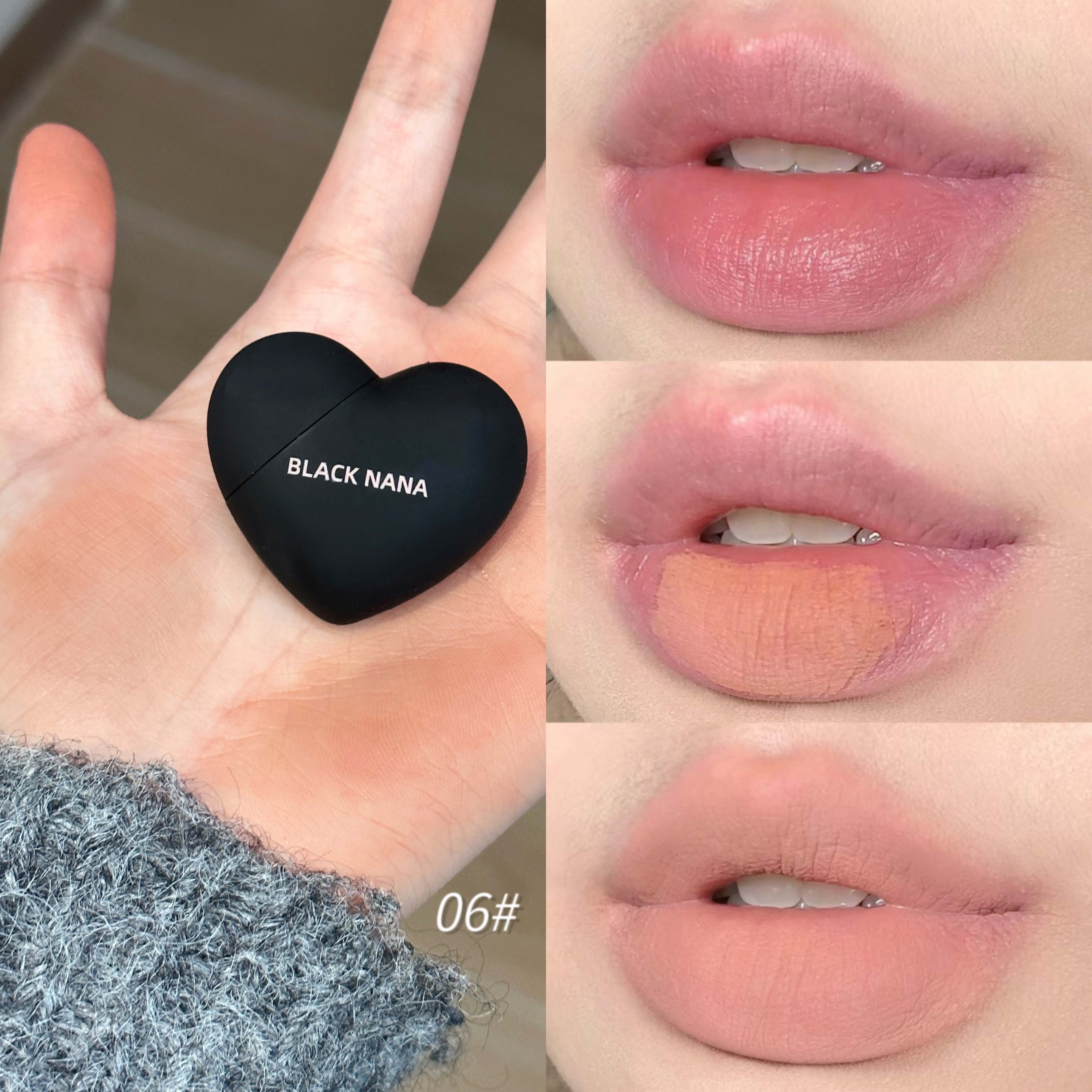 Mini Zwart Zilver Hart Fluweel Mat Lippenstift Lip Modder Lipgloss Nude Waterdicht Duurzaam Lip Tint Cosmetica Make-up black