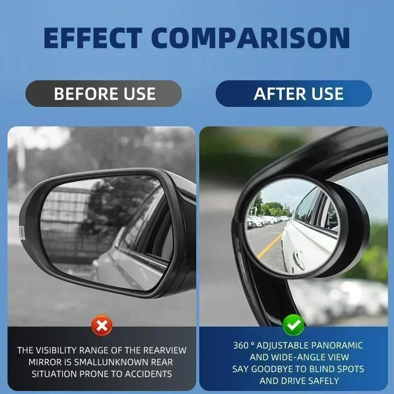 BTY4  2in1 Car Rearview Mirror Rain Eyebrow Reversing Small Round Mirror For Mercedes Benz AMG A B C E S class GLA GLC CLA GLK GLE