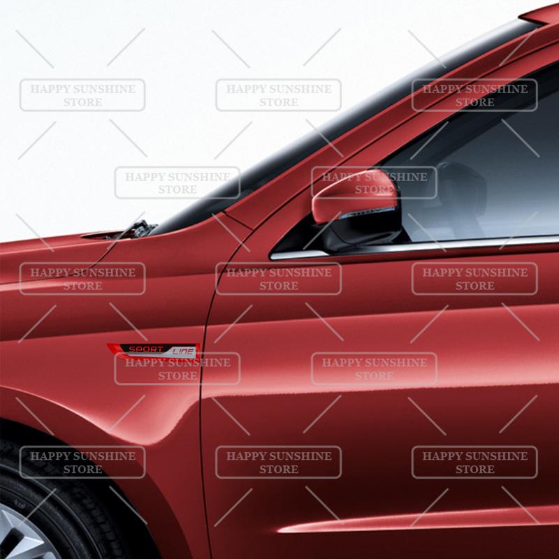 WZQD9 3D Metal For SKODA Sport Line Lettering Side Wing Emblem Car Sticker Body Decoration Kodiaq Karoq Superb Octavia Yeti Rapid 4x4