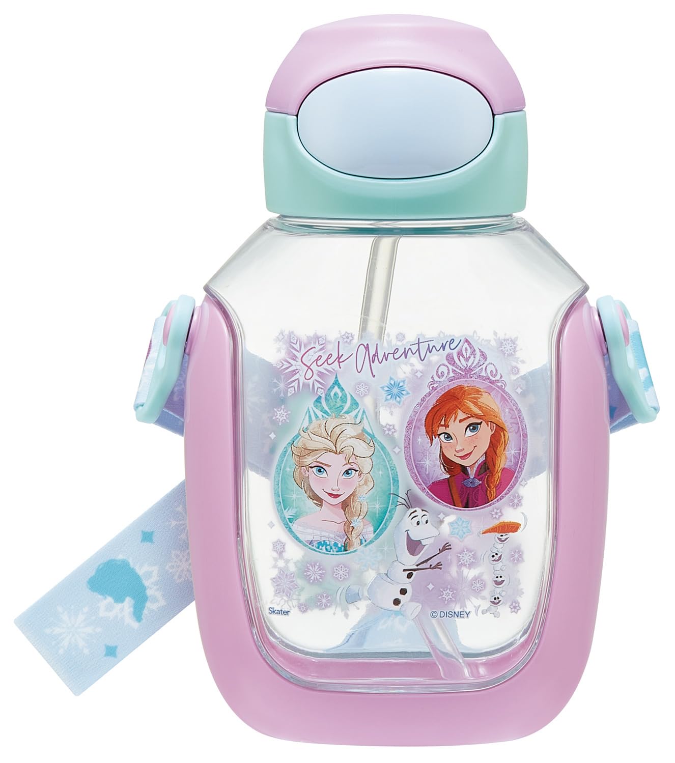 

Бутылка для воды с изображением Скейтера и Disney Frozen PDSH6DX, Детская, с трубочкой, 530 мл, Открывается нажатием, 25, Для девочек