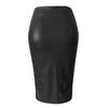 Damen Retro Frauen Lederrock Hohe Taille Schlank Party Bleistiftrock