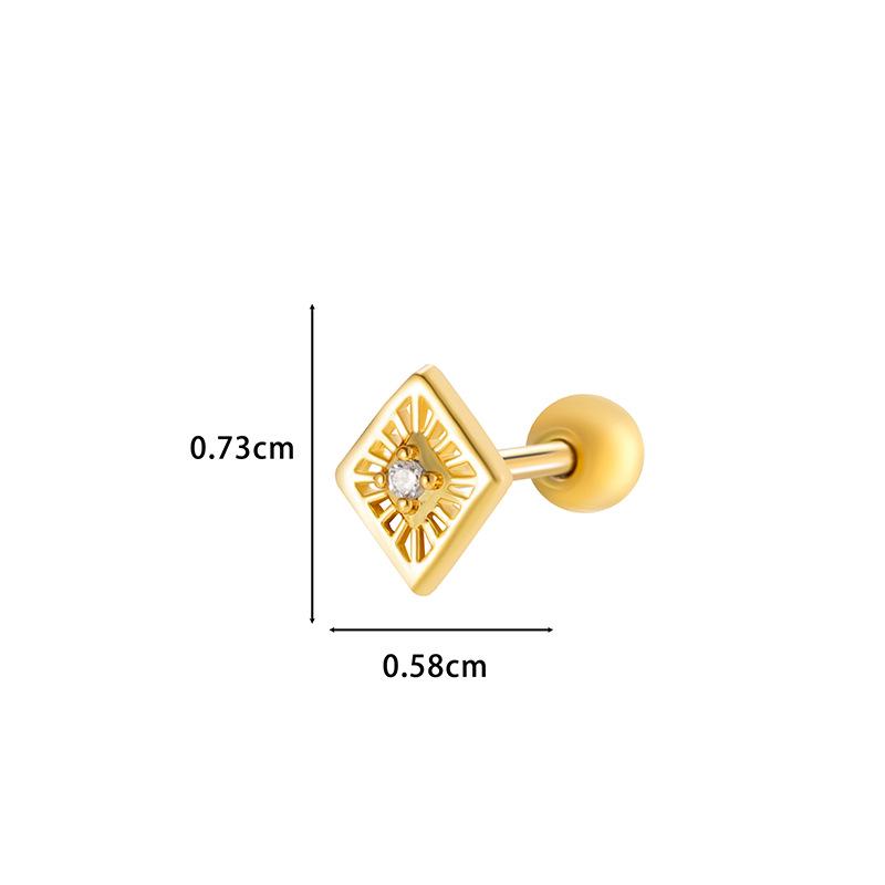 Cercei Henson Cupru Zirconiu Floare Geometrică Oțel Inoxidabil Studs Piercing Cartilaj