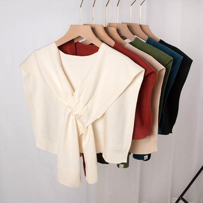 High-End Knitted Small Shawl Women'S Outer Shirt Summer Air Conditioner Wool Shoulder Fake Collar To Keep Warm