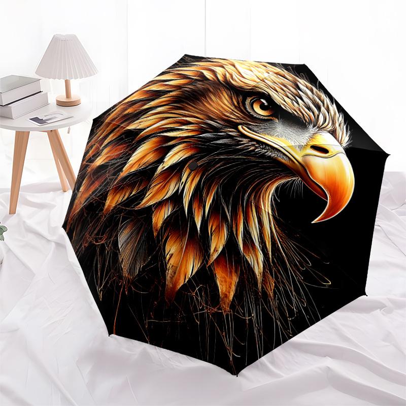 1pc Eagle Head Fashionable Automatic Opening/Closing Folding Umbrella with 8 Iron Bones, Plastic Handle Yy251015075