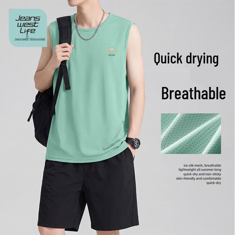 JEANSWEST LIFE Men s Mesh Breathable Sleeveless T-Shirt 5XL