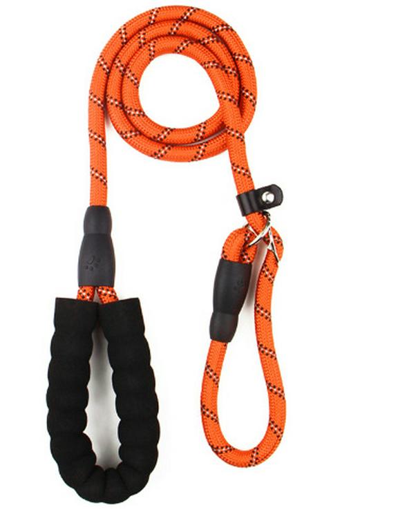 

Амортизирующий взрывозащищенный поводок для средних и крупных собак - Цельная тренировочная и прогулочная веревка 1.0cm x 1.2m оранжевый