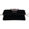MIUMIU 5BH095 Velour Matelasse Multi-Jeweled Flap 2-Way Clutch Bag Chain Shoulder bag Black/GDHardwareUsed
