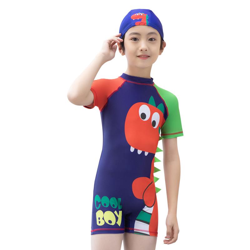 Customizable Boys' Sun Protection Swimwear - One-Piece Surf Suit for Students and Coaches