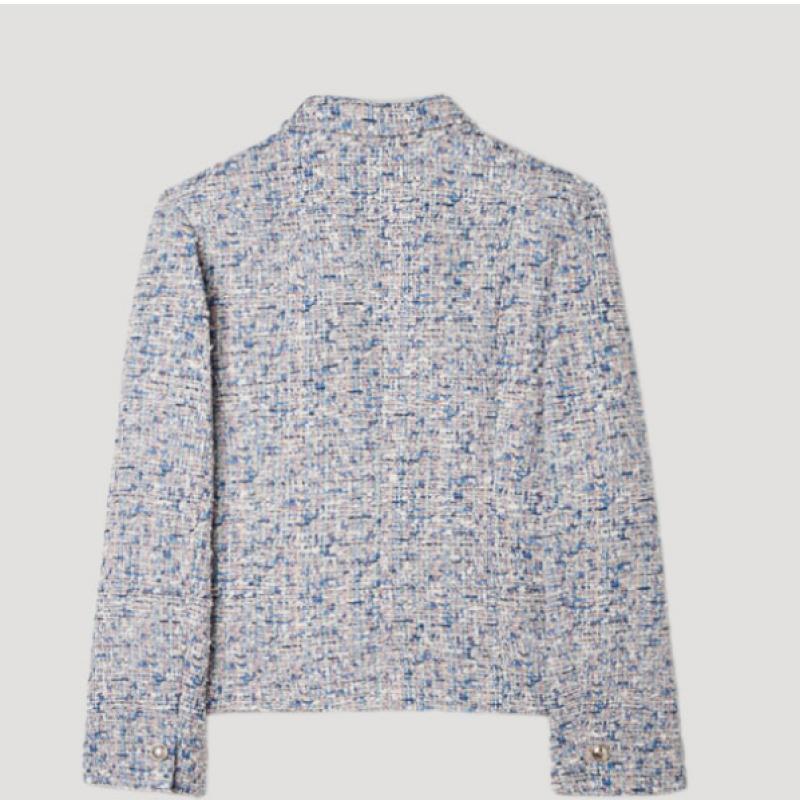 She Smiss Glitter Tweed Collar Jacket Swwjkp11070